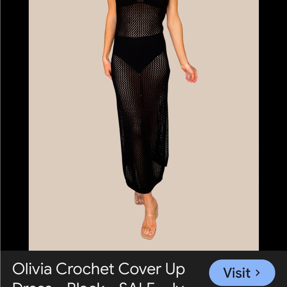 New Shade & Shore Women's Size L  (12-14) Crochet Maxi Cover Up Tank Dress $30